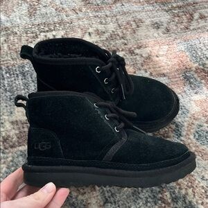 UGG Neumel II Black Suede and Sherpa lined Boot